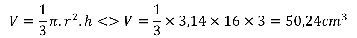 cone volume exemplo