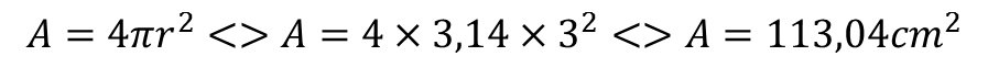 esfera area exemplo