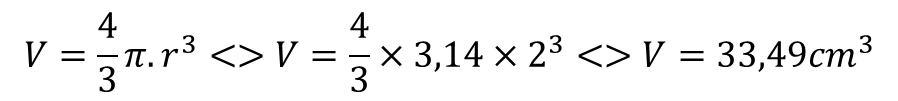 esfera volume exemplo